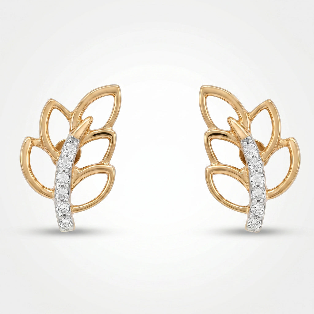 Gold Laurel Light Stud Earrings