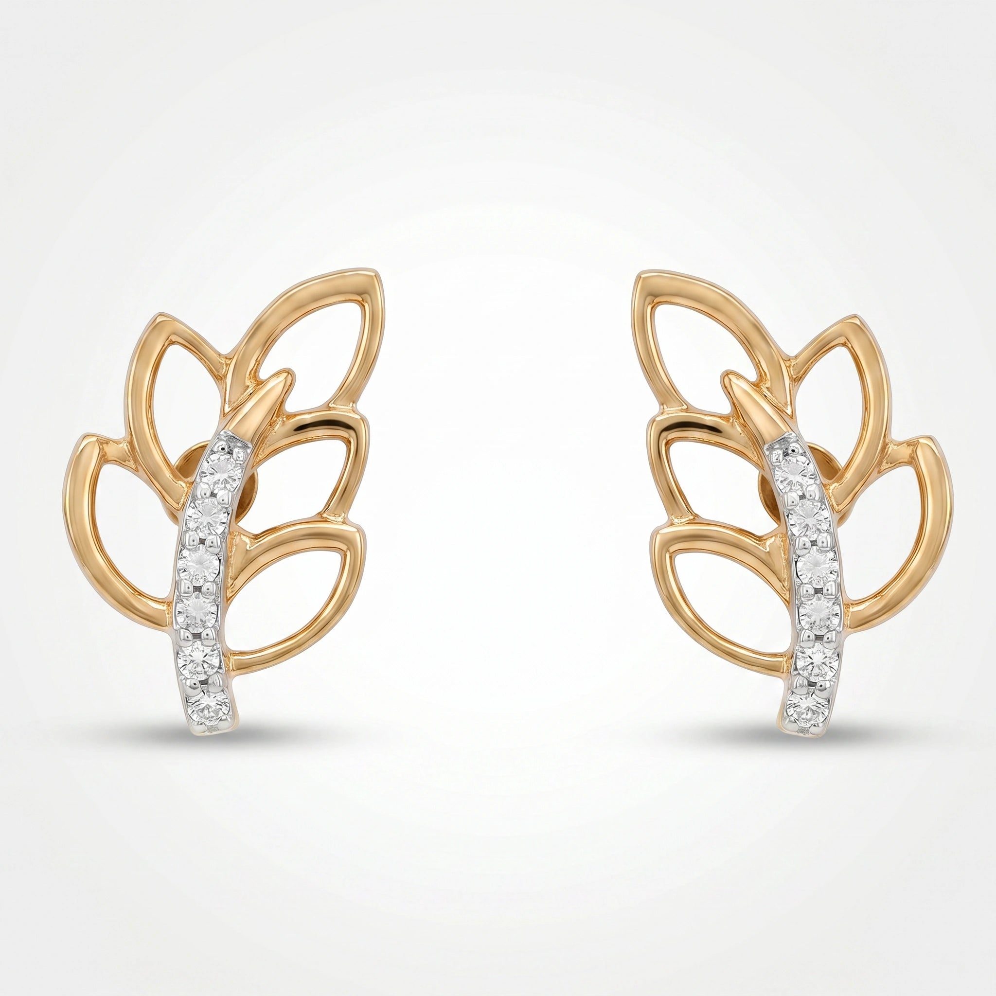 Gold Laurel Light Stud Earrings