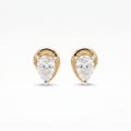 Gold Pear Drop Stud Earrings