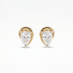 Gold Pear Drop Stud Earrings