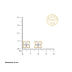 Gold Floral Frame Stud Earrings