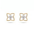 Gold Floral Frame Stud Earrings