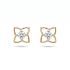 Gold Floral Frame Stud Earrings
