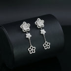 Silver Blossom Cascade Earrings