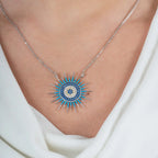 Turquoise Multi Coloured Diamond Necklace