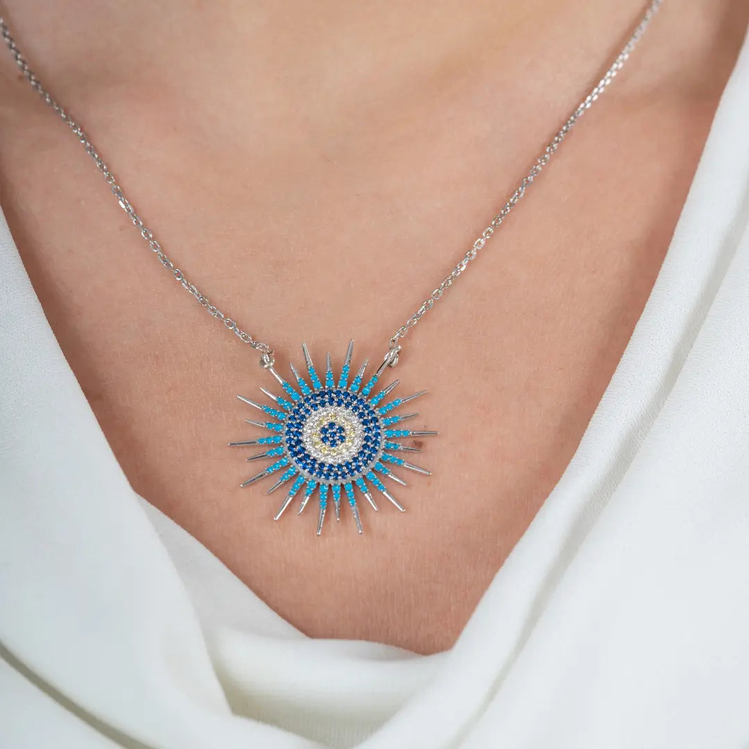 Turquoise Multi Coloured Diamond Necklace