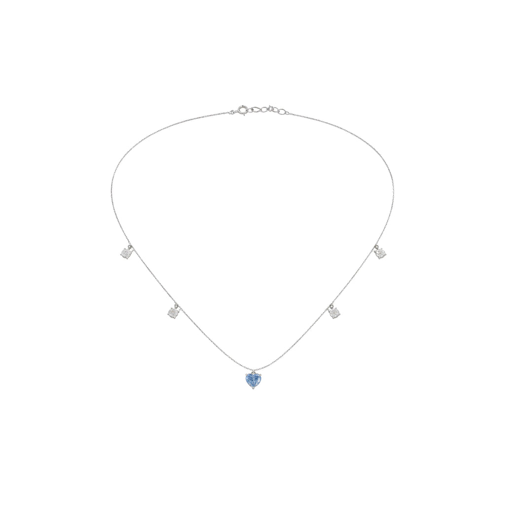Aqua Blue Heart Necklace