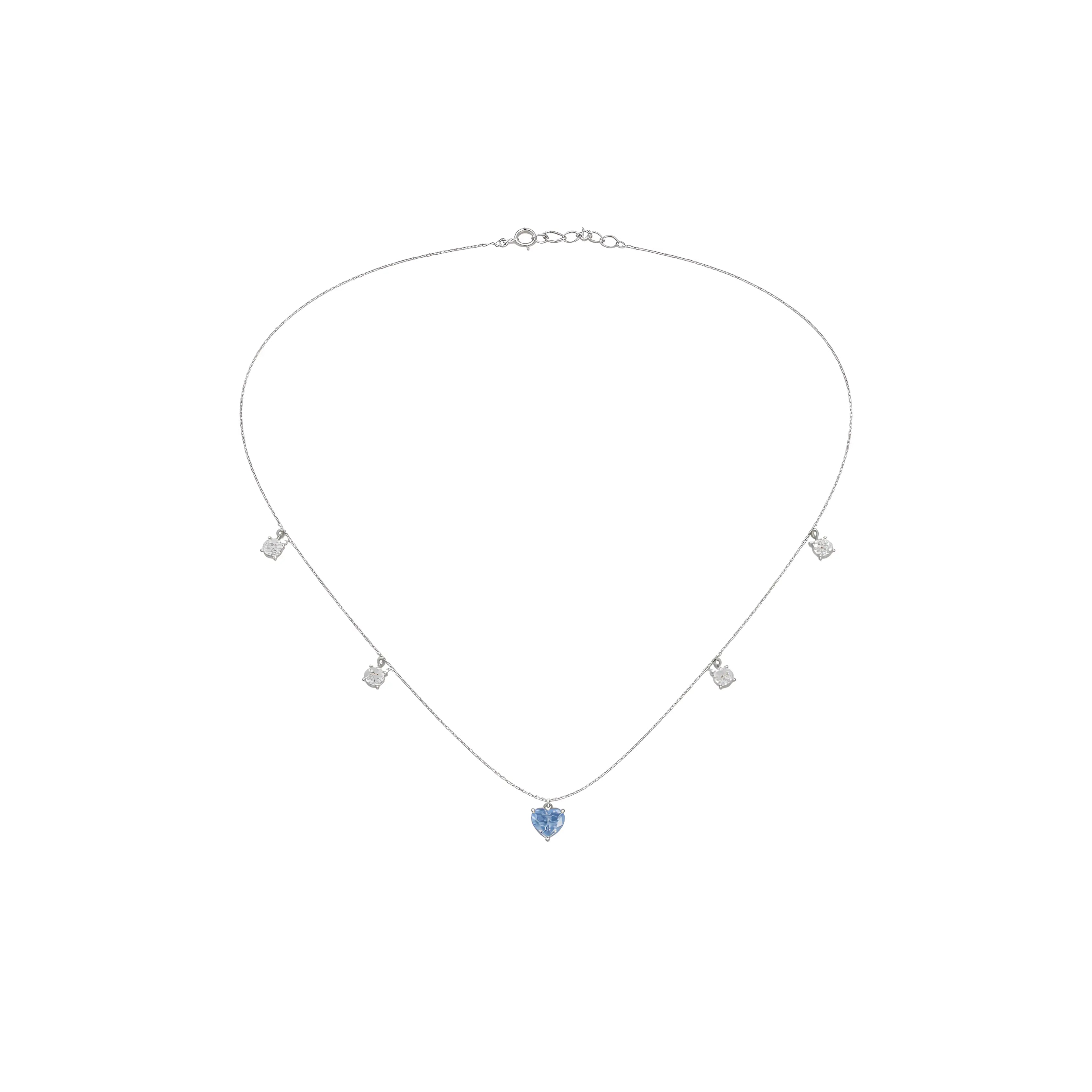Aqua Blue Heart Necklace