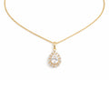 Radiant Teardrop Halo Pendant in 18KT Gold Plated