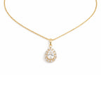 Radiant Teardrop Halo Pendant in 18KT Gold Plated