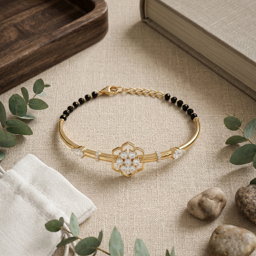 Gold Floral Halo Bracelet
