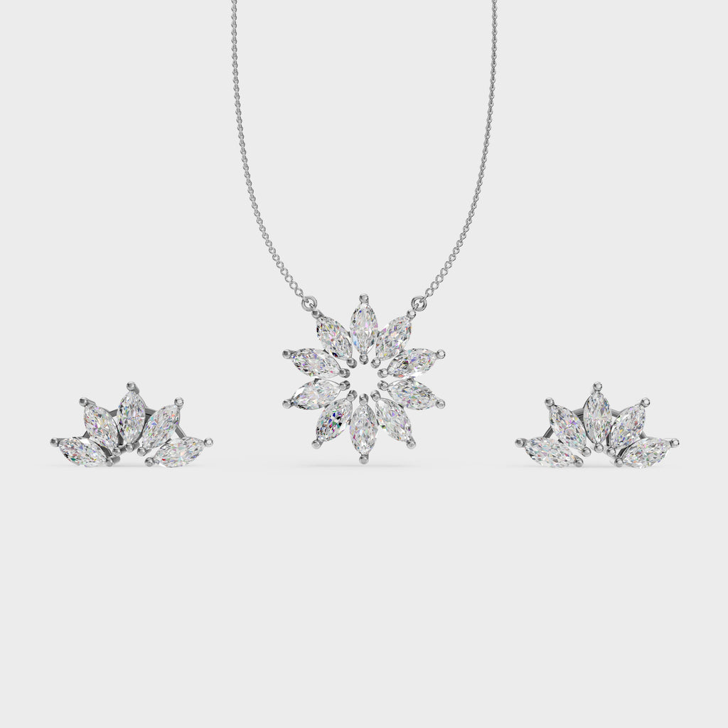 Marquise Jewelry Set for Women – Elegant Necklace and Earrings with Sparkling Marquise - Cut Stones | Perfect for Weddings and Special Occasions - 92Five