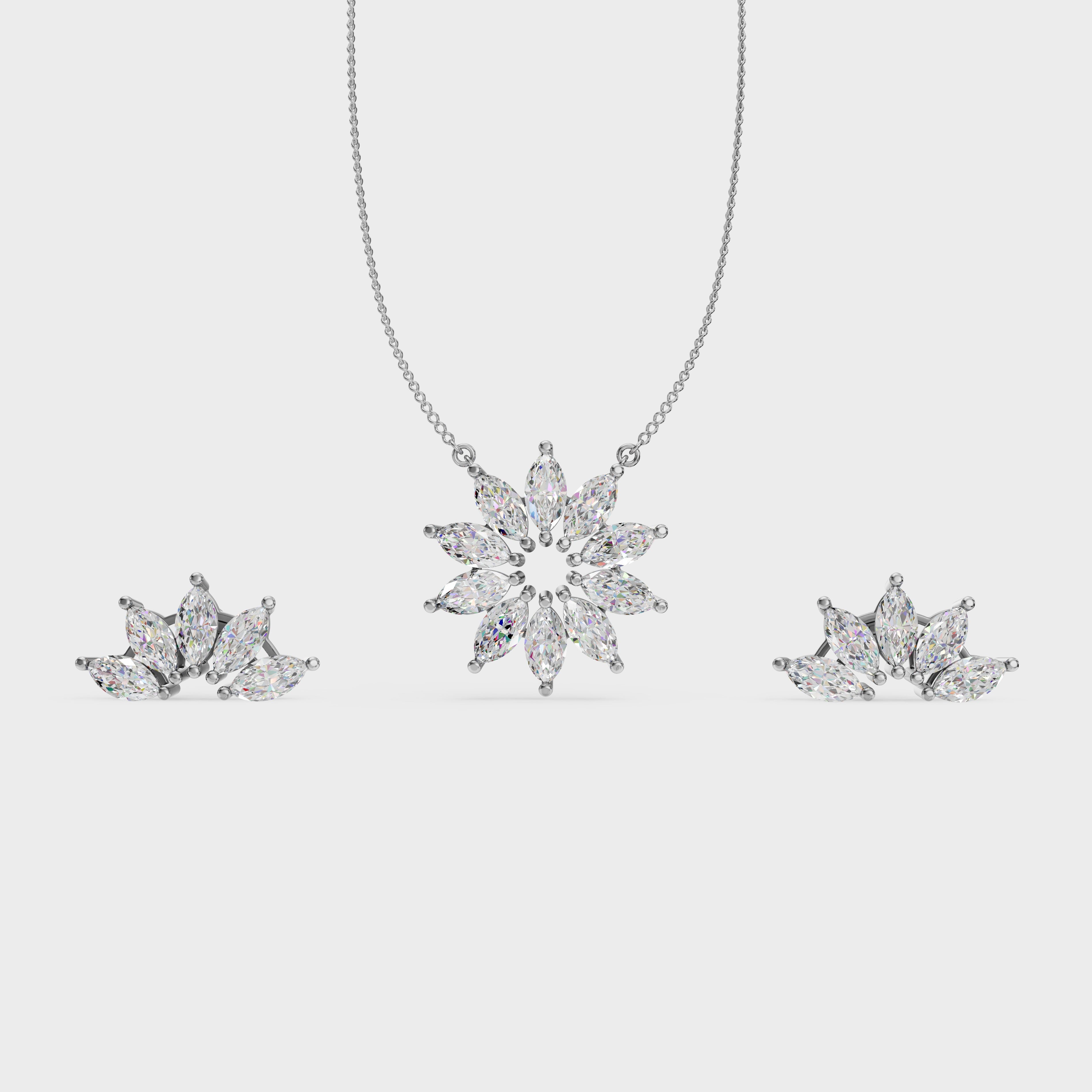 Marquise Jewelry Set for Women – Elegant Necklace and Earrings with Sparkling Marquise - Cut Stones | Perfect for Weddings and Special Occasions - 92Five