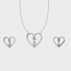 Twisted Heart 925 Silver Pendant & Earring Set – 92Five - 92Five
