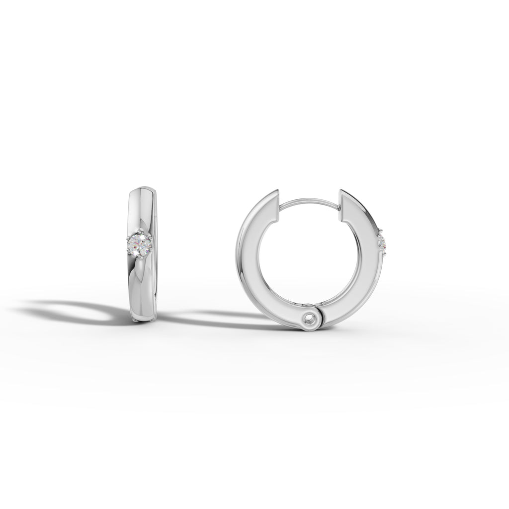 Minimalist Diamond Hoop Earrings - 92Five