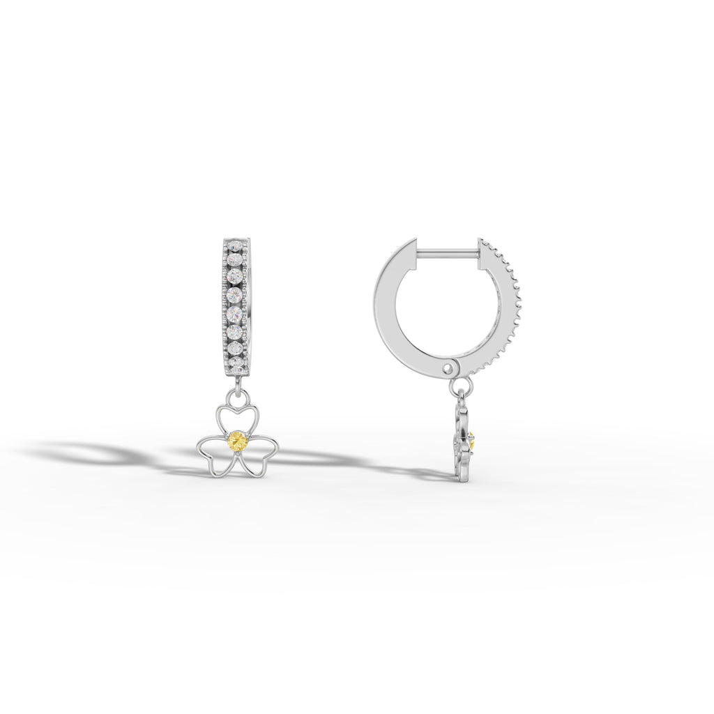 Luxury Two - Tone Floral Earrings – Silver Elegance With Golden Bloom - 92Five