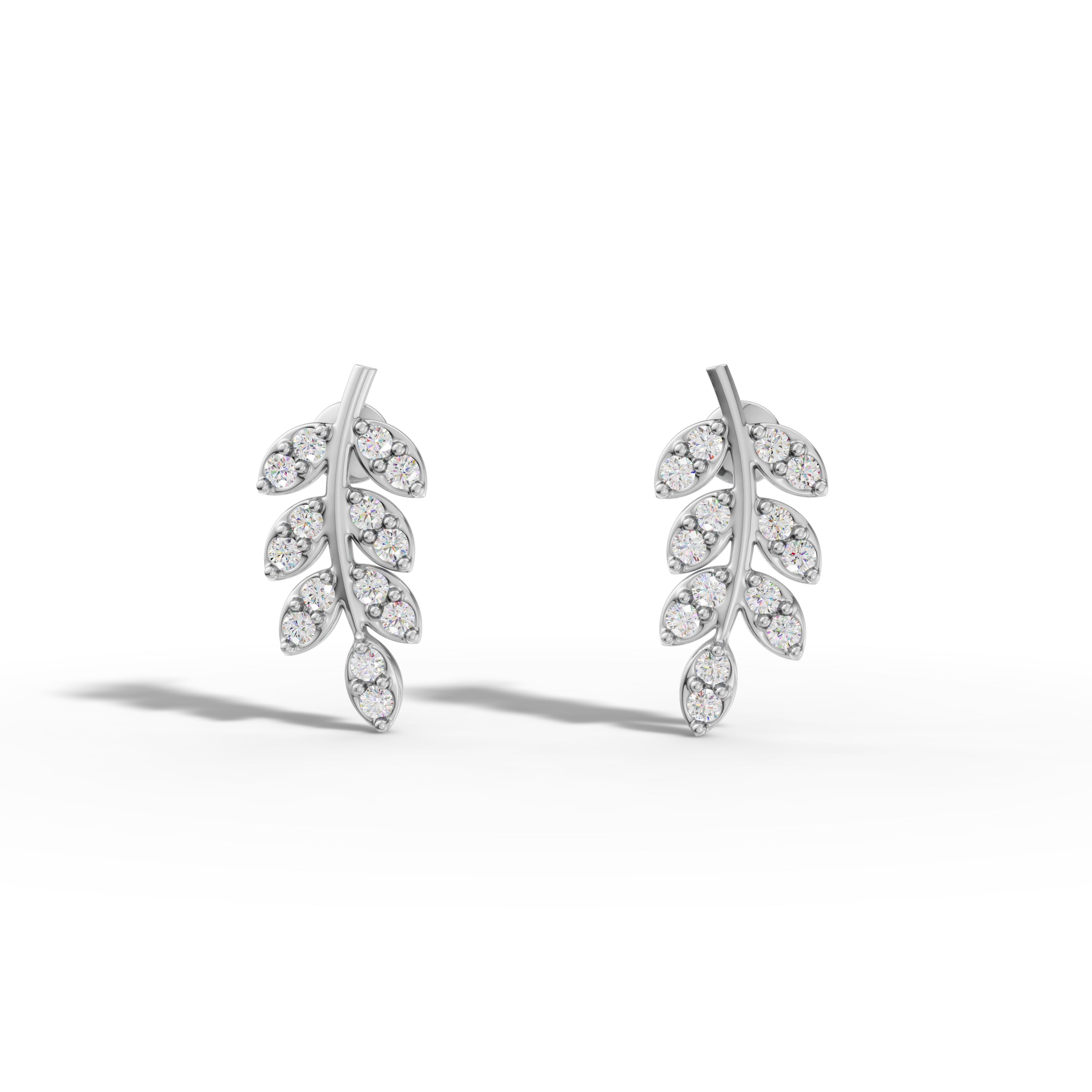 Diamond Leaf Earrings - 92Five