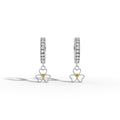 Luxury Two - Tone Floral Earrings – Silver Elegance With Golden Bloom - 92Five
