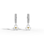 Luxury Two - Tone Floral Earrings – Silver Elegance With Golden Bloom - 92Five