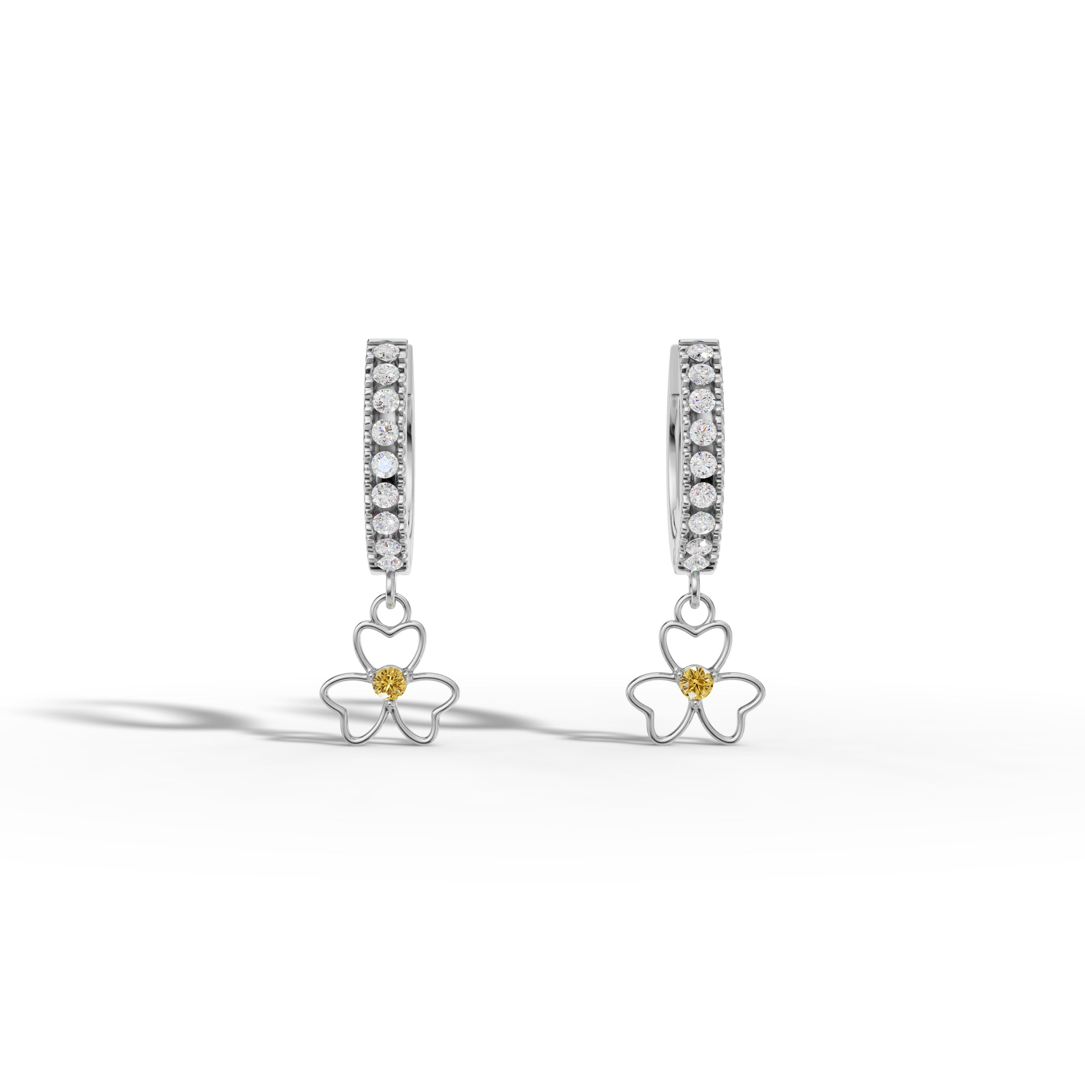 Luxury Two - Tone Floral Earrings – Silver Elegance With Golden Bloom - 92Five