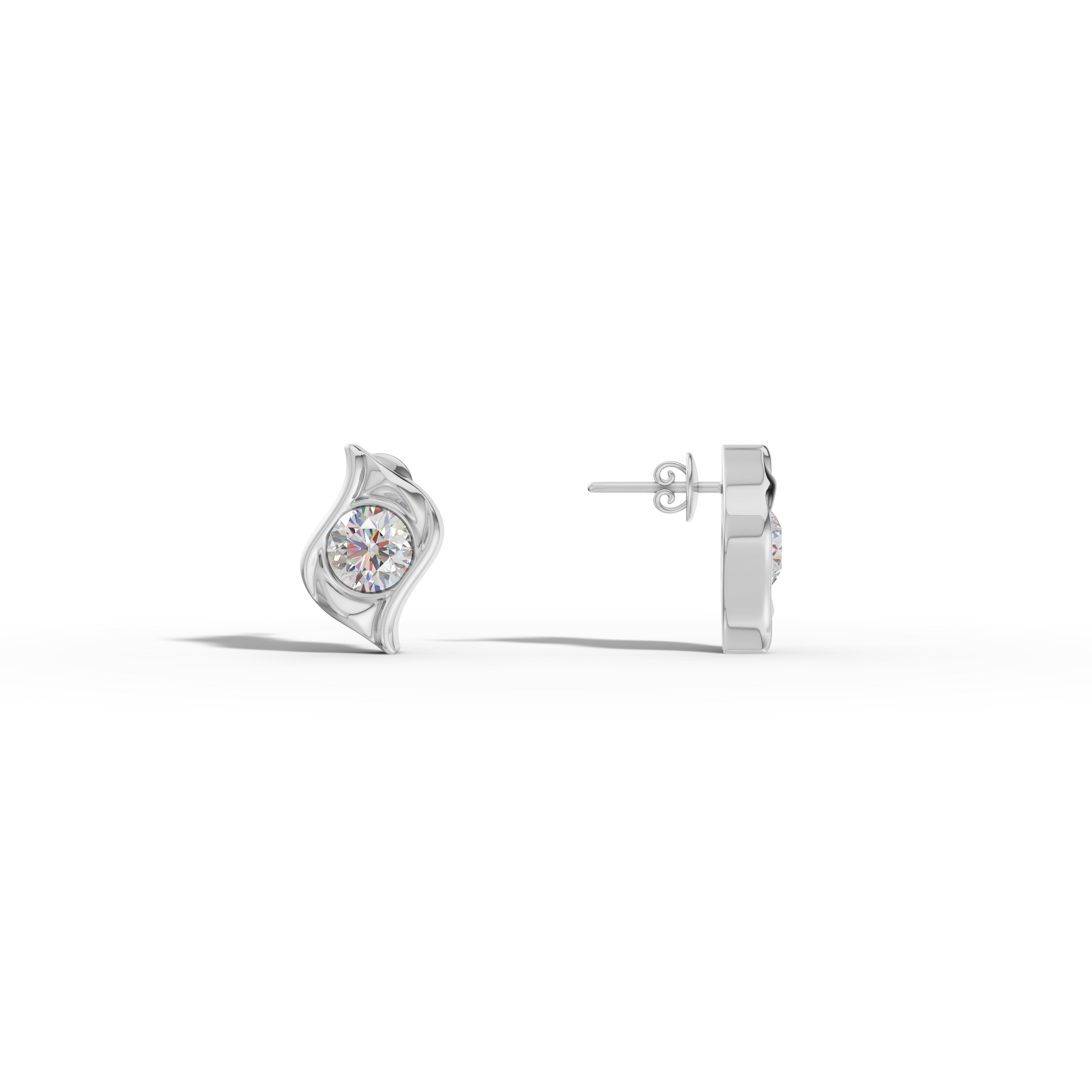 Round Diamond Italian Stud Earrings - 92Five
