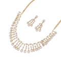 Gold Teardrop Fringe Necklace Set