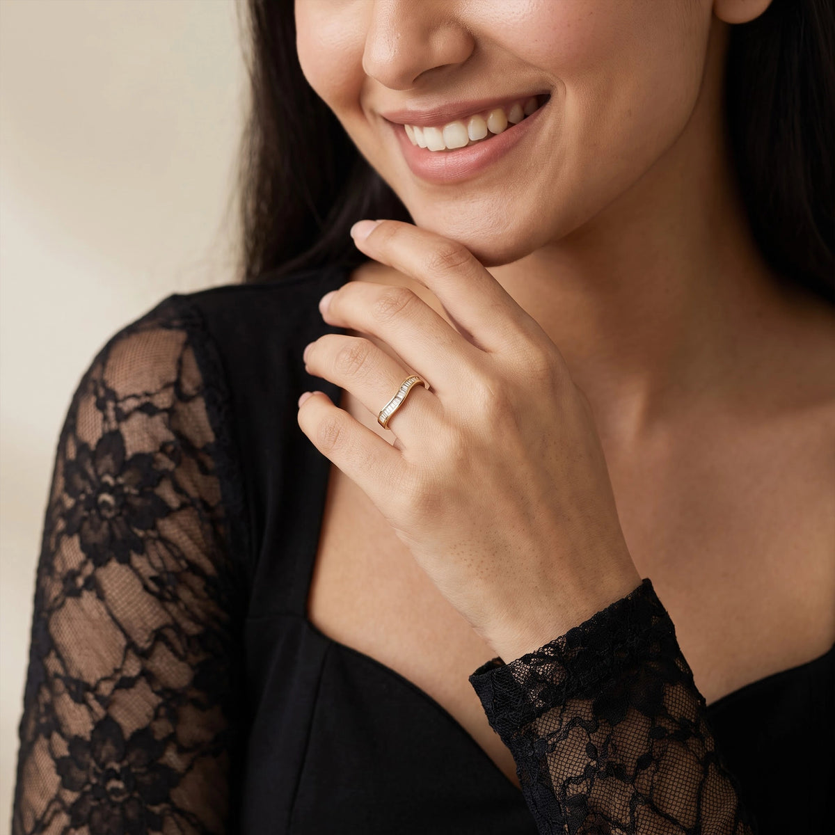 Gold Baguette Channel Band Ring
