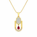 Ruby Glow 18KT Gold Plated Pendant