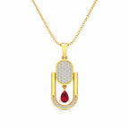Ruby Glow 18KT Gold Plated Pendant