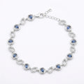 Silver Sapphire Glow Link Bracelet