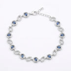 Silver Sapphire Glow Link Bracelet