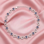 Silver Sapphire Glow Link Bracelet