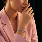 Silver Sapphire Glow Link Bracelet