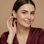 Rose Gold Fan Drop Earrings