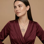 Rose Gold Radiant Fan Necklace