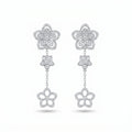Silver Blossom Cascade Earrings