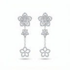 Silver Blossom Cascade Earrings