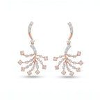 Rose Gold Fan Drop Earrings