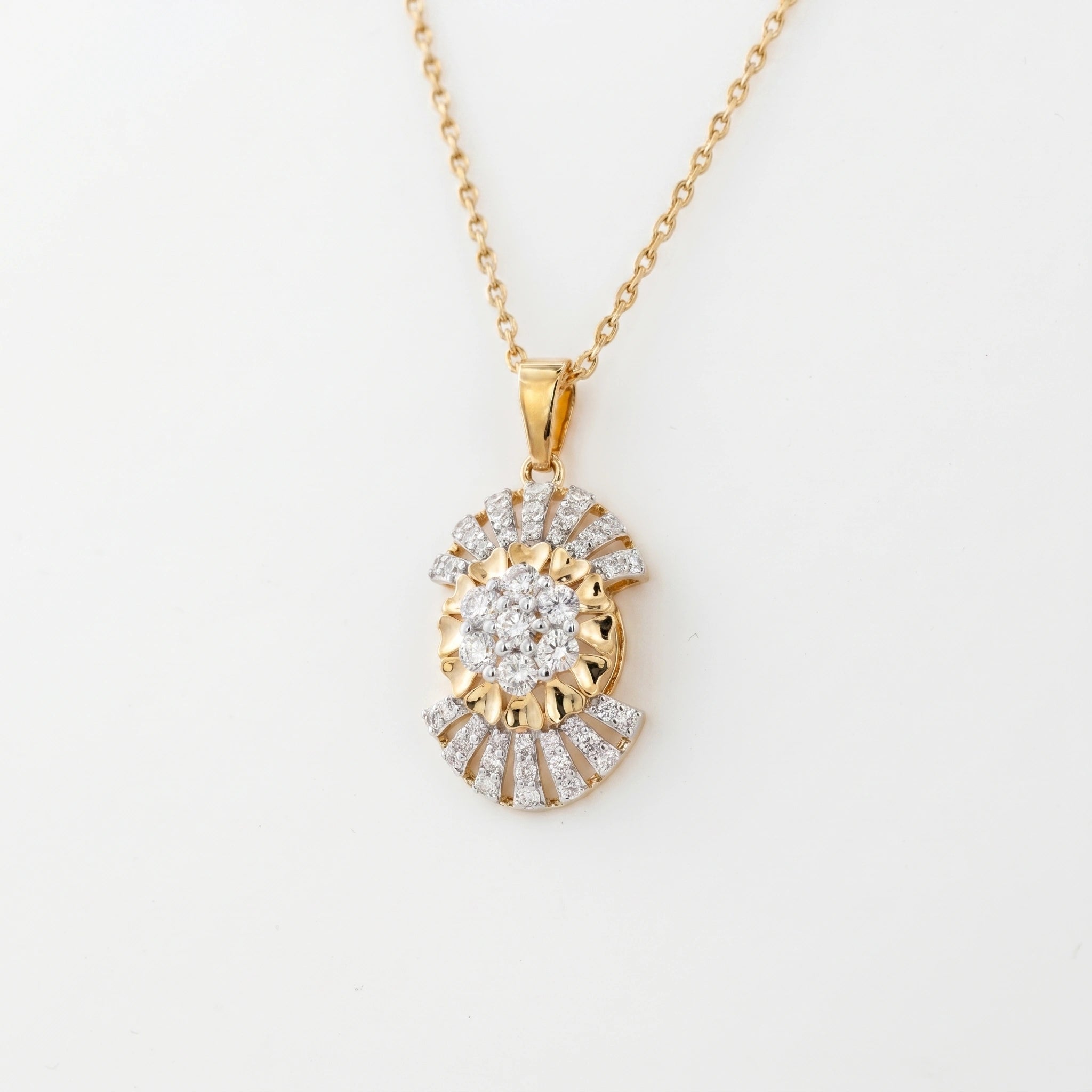 Gold Sunburst Cluster Pendant