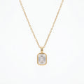 Gold Emerald Cut Pendant