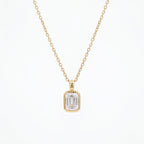 Gold Emerald Cut Pendant