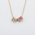 Gold Pink Initial Pendant