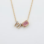 Gold Pink Initial Pendant