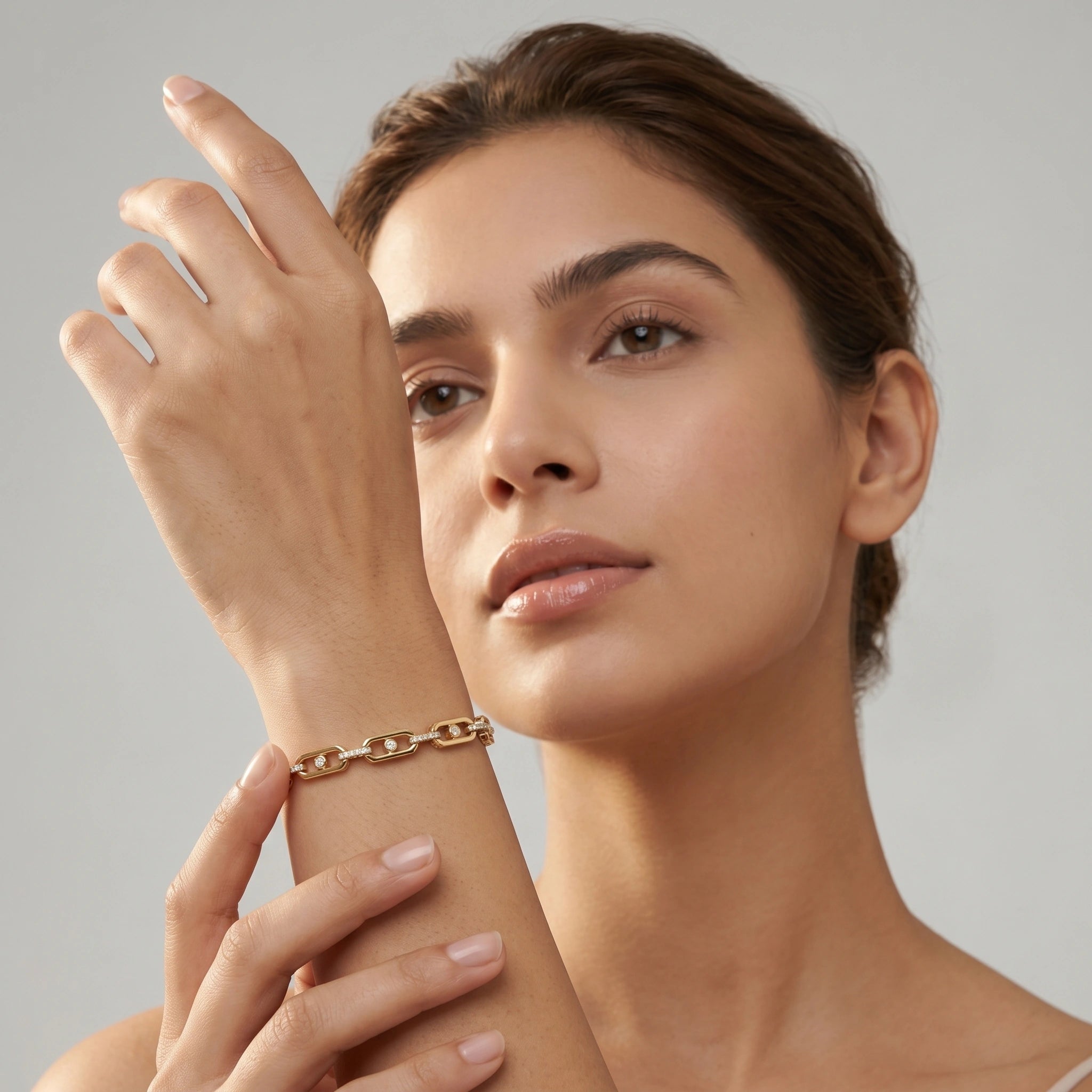 Gold Marquise Link Bracelet