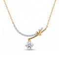 Gold Curved Solitaire Drop Pendant