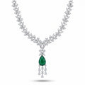 Silver Emerald Cascade Necklace