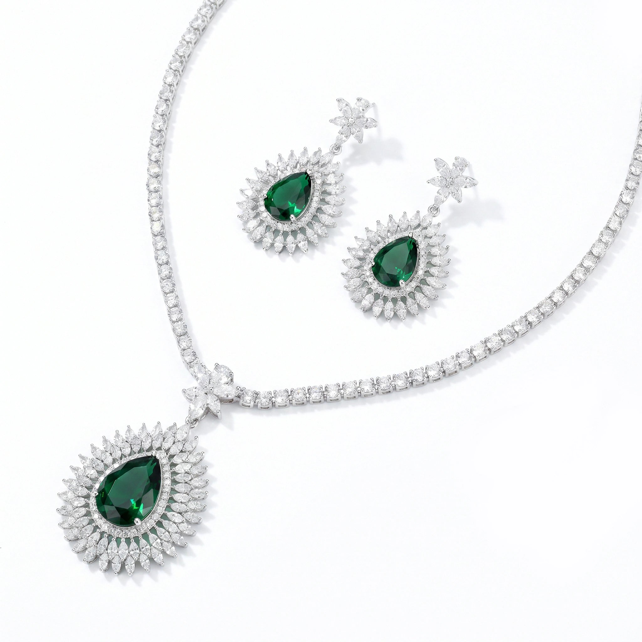 Emerald Sunburst Jewelry Set