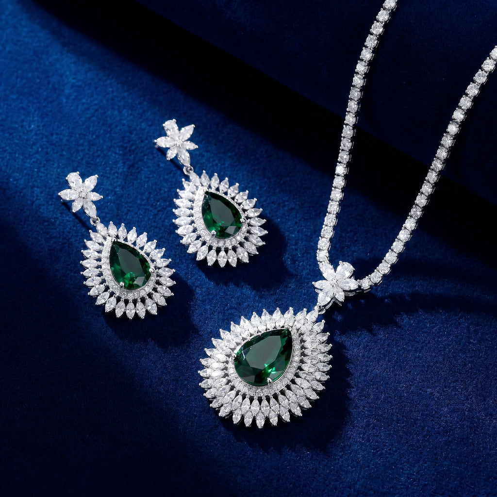 Emerald Sunburst Jewelry Set