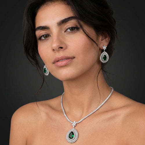 Emerald Sunburst Jewelry Set