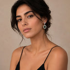 Emerald Teardrop Sunburst Earrings